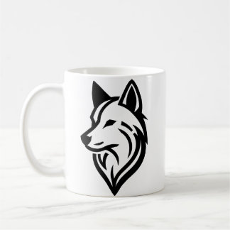 Taza De Café Minimalista Wolf Face Silhouette