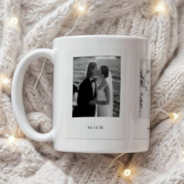Taza De Café Minimalistic Couple 3 Polaroid Photos Wedding