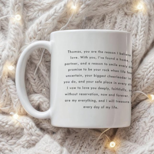 Taza De Café Minimalistic Wedding Vows Custom Names (Subido por el creador)