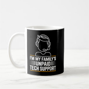 Taza De Café Mínimo Apoyo Tecnológico No Pagado Para Mis Famili