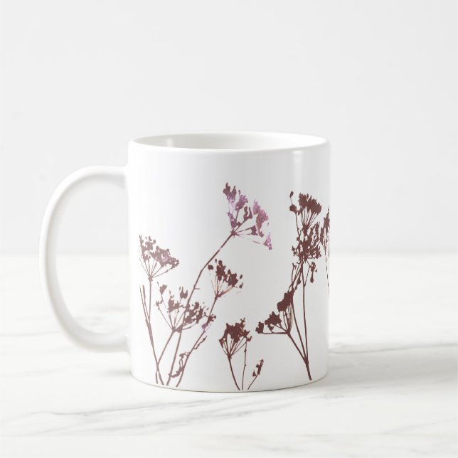 Taza De Café Mínimo artístico moderno Resumen Flores silvestres (Izquierda)