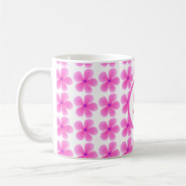 Taza De Café mínimo elegante monograma rosa Patrón botánico