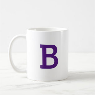 Taza De Café Mínimo Monograma moderno Letra inicial morado oscu