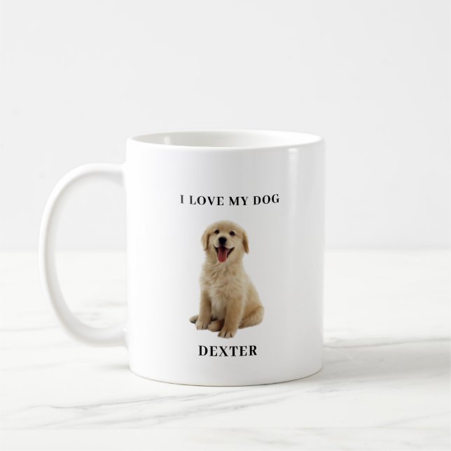 Taza De Café Mínimos modernos Personalizado Retrato Mascota de  (Izquierda)
