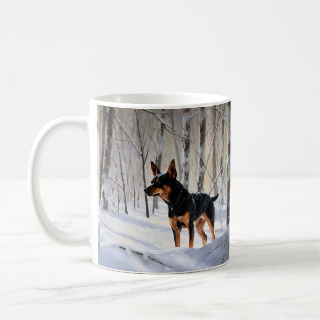 Taza De Café Ministra Pinscher deja que nieva a Navidades (Izquierda)