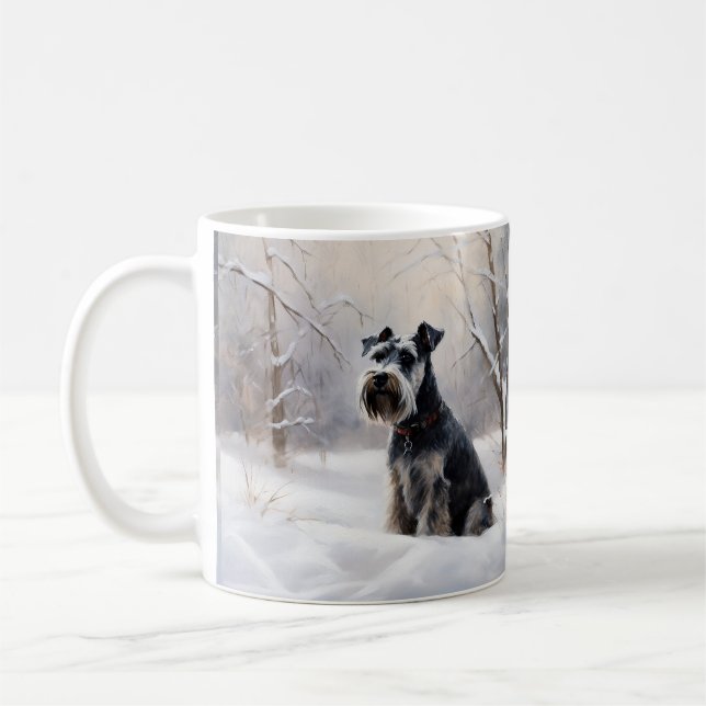 Taza De Café Ministra Schnauzer Let It Snow Navidades (Izquierda)