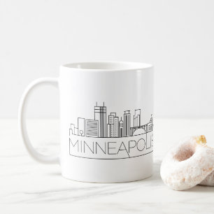 Taza De Café Minneapolis, línea estilizada de Minnesota