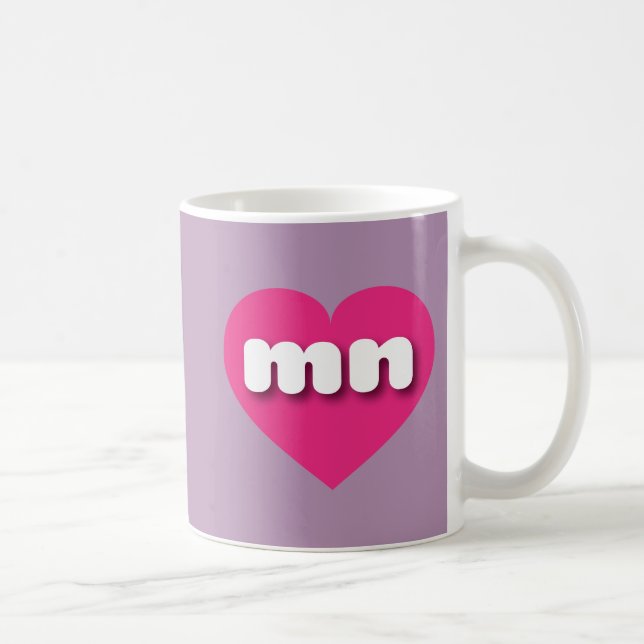Taza De Café Minnesota corazón rosado caliente - Amo a los homb (Derecha)