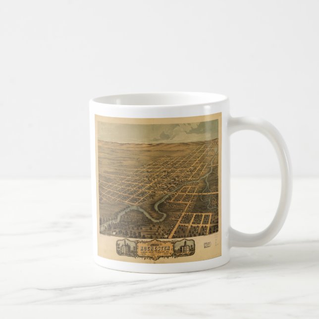 Taza De Café Minnesota del condado de Rochester Olmsted (1869) (Derecha)