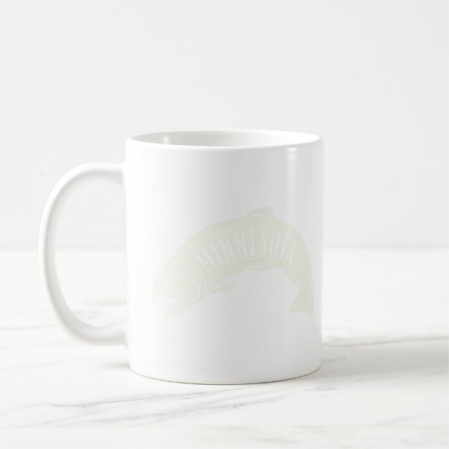 Taza De Café Minnesota Fish Wordmark Tan (Izquierda)