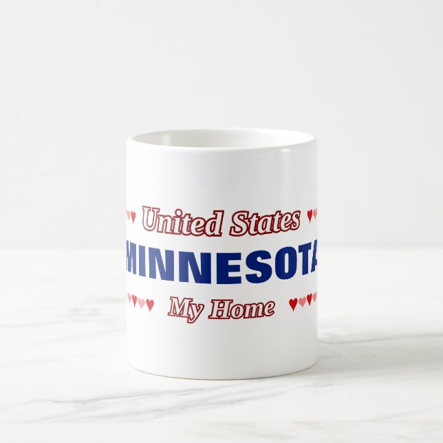 Taza De Café MINNESOTA - Mi hogar - Estados Unidos;Corazones (Centro)
