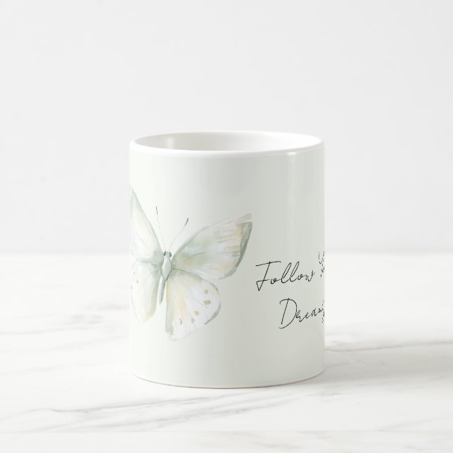 Taza De Café Mint Butterfly Follow Dreams (Centro)