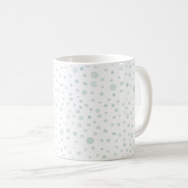 Taza De Café Mint Confetti Water Dots Classic Mug (Anverso derecho)