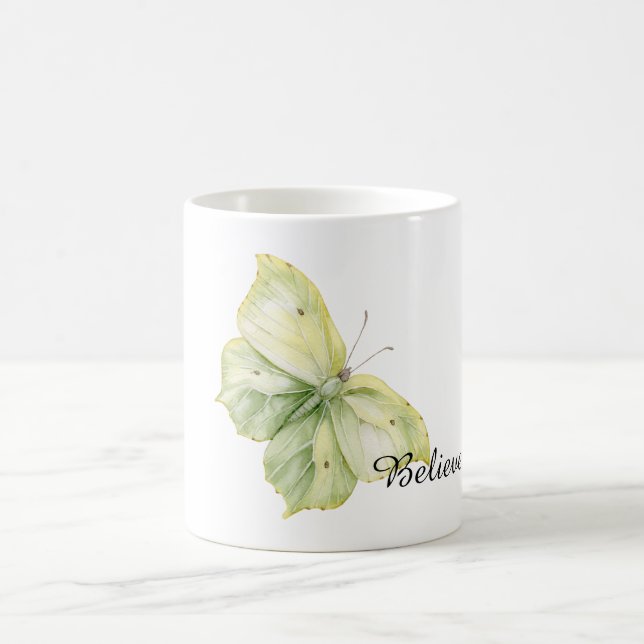 Taza De Café Mint Green Butterfly Believe (Centro)
