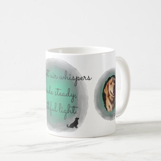 Taza De Café Mint Green Golden Retriever Personalized Photos (Anverso derecho)