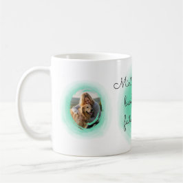 Taza De Café Mint Green Golden Retriever Personalized Photos
