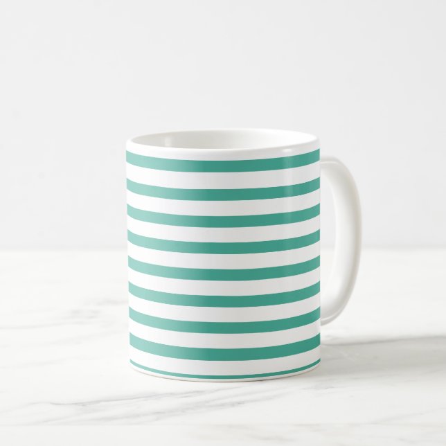 Taza De Café mint green & white stripes (Anverso derecho)