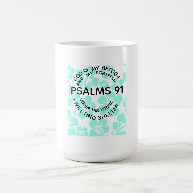Taza De Café Mint psalms 91 flower  (Centro)