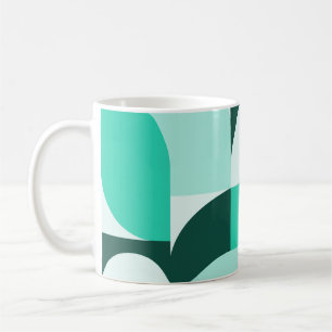 Taza De Café Mint Teal Geometric Composition
