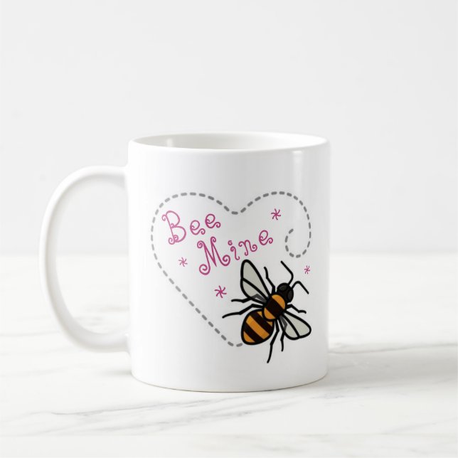 Taza De Café Mío Corazón de Abeja Día de San Valentín (Izquierda)
