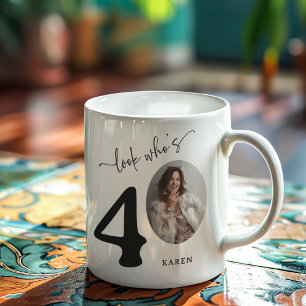 Taza De Café "Mira quién tiene 40 años" Elegante cumpleaños núm