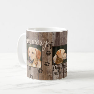 Taza De Café Mirada de madera rústica conmemorativa del perro