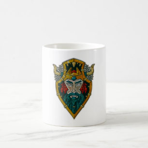 Taza De Café Mirada metálica del retrato de Viking