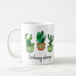 Taza De Café Mirando agudo Cacti divertido