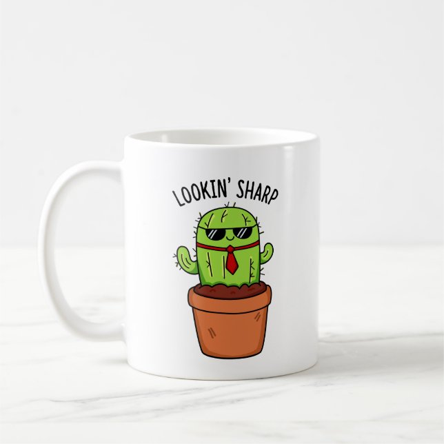 Taza De Café Mirando agudo Cactus Pun (Izquierda)