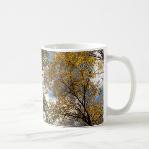 Taza De Café Mirando hacia arriba la naturaleza otoñal de las h