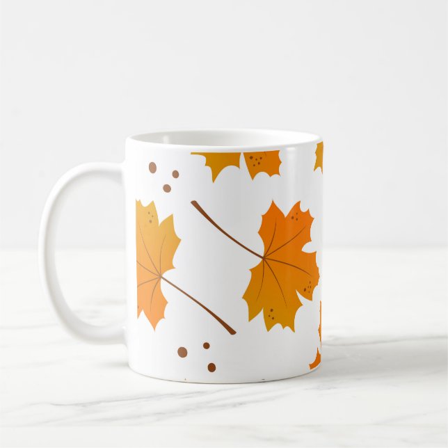 Taza De Café Mirth de Maple: Personalizados de hojas de otoño (Izquierda)