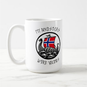 Taza De Café Mis antepasados eran vikingos Bandera noruega