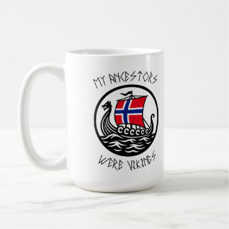 Taza De Café Mis antepasados eran vikingos | Bandera noruega