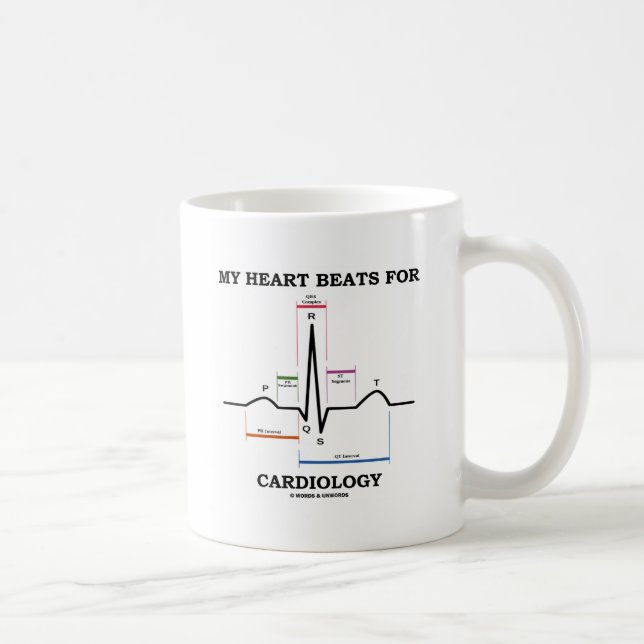 Taza De Café Mis golpes de corazón para la cardiología (ritmo (Derecha)