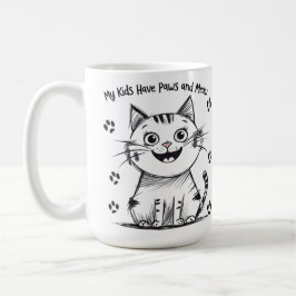 Taza De Café Mis hijos tienen patas y maulinas - Gracioso diseñ