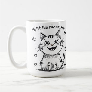 Taza De Café Mis hijos tienen patas y maulinas - Gracioso diseñ