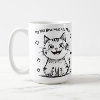 Taza De Café Mis hijos tienen patas y maulinas - Gracioso diseñ
