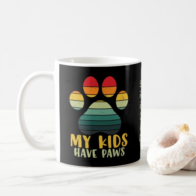 Taza De Café Mis Hijos Tienen Paws Personalizados Coffee Mug (Con donut)