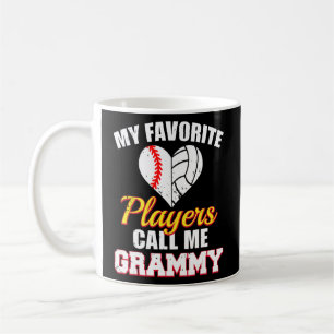 Taza De Café Mis jugadores favoritos me llaman Grammy Béisbol V