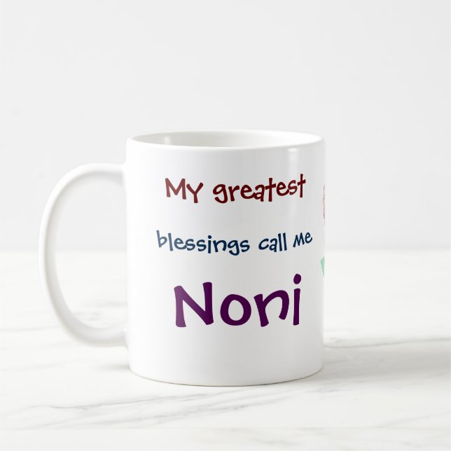 Taza De Café Mis mejores bendiciones me llaman Noni Coffee Mug (Izquierda)