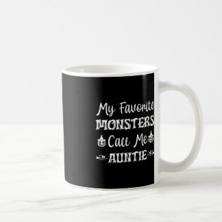 Taza De Café Mis monstruos favoritos me llaman tía gato gracios