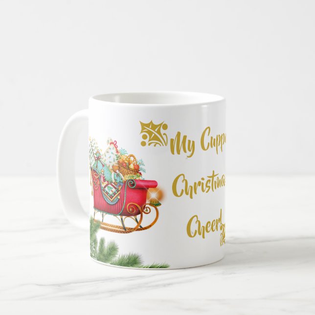 Taza De Café Mis Navidades Cuppa saludan a Santa Sleigh (Anverso izquierdo)