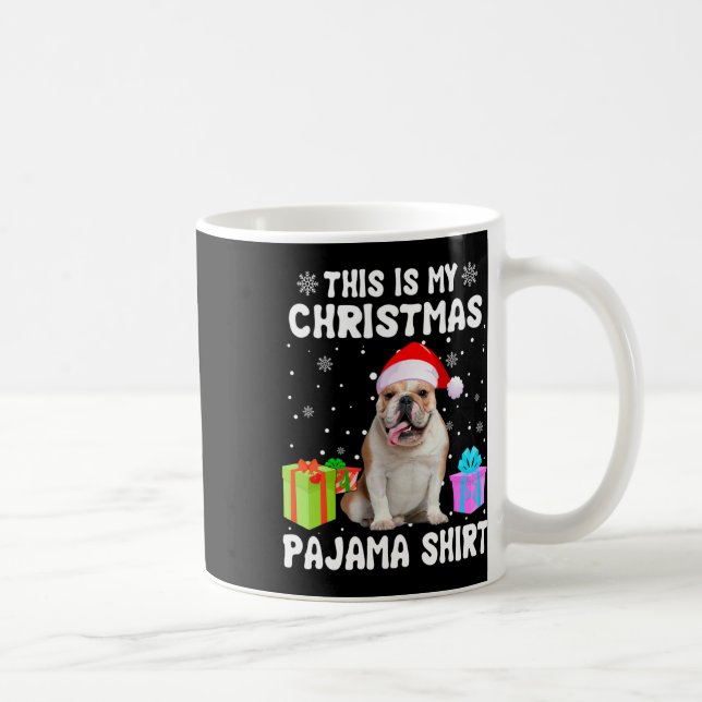 Taza De Café Mis Navidades Perro Bulldog Inglés Perro Pajama Pu (Derecha)