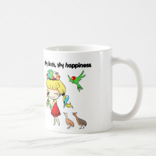 Taza De Café Mis pájaros mi dibujo animado lindo de la