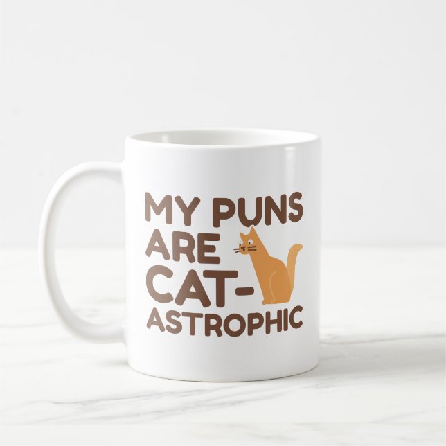 Taza De Café Mis Puns son catastróficos (Izquierda)
