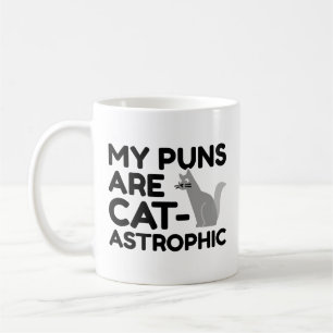 Taza De Café Mis Puns son catastróficos