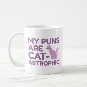 Taza De Café Mis Puns son catastróficos
