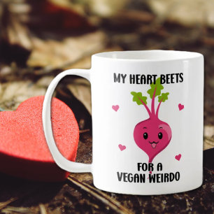 Taza De Café Mis remolachas de corazón para un extraño vegano, 