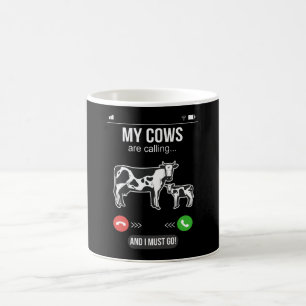 Taza De Café Mis vacas llaman diversión a los pastores