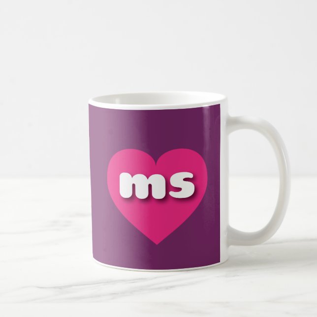 Taza De Café Misisipi corazón rosado caliente - Amo a la mamá (Derecha)